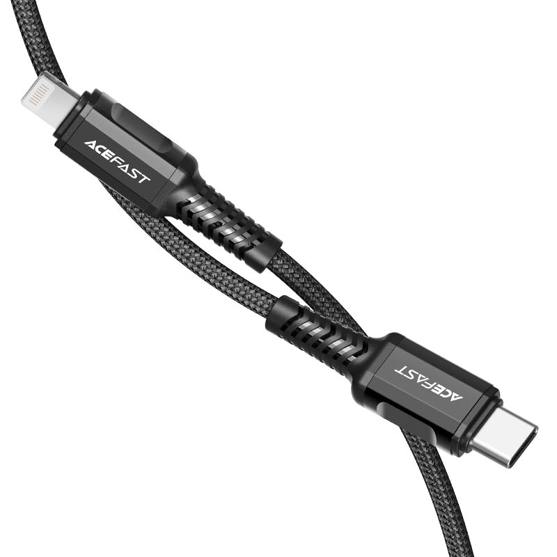 acefast c1 01 charging data cable for lightning to usb c bending