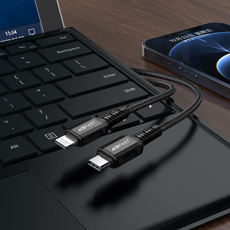 acefast c1 01 charging data cable for lightning to usb c overview