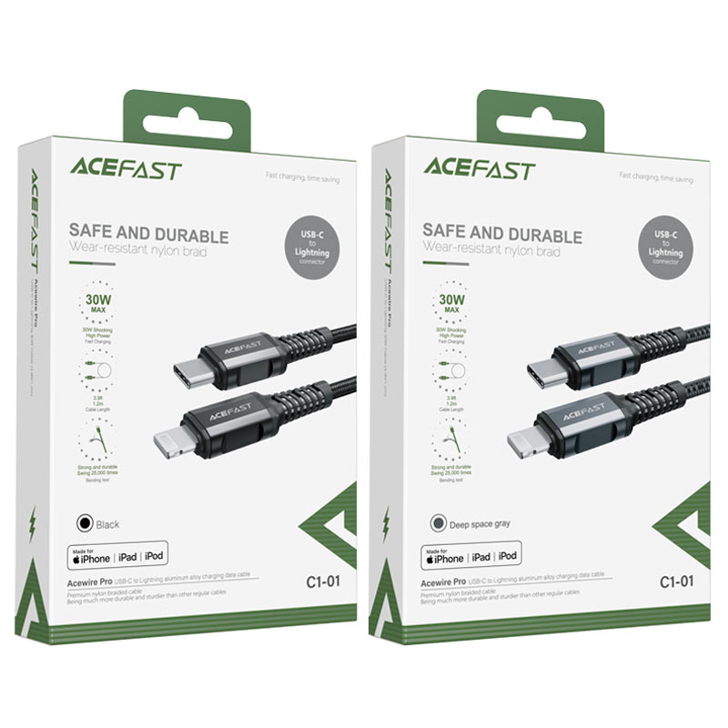 acefast c1 01 charging data cable for lightning to usb c package