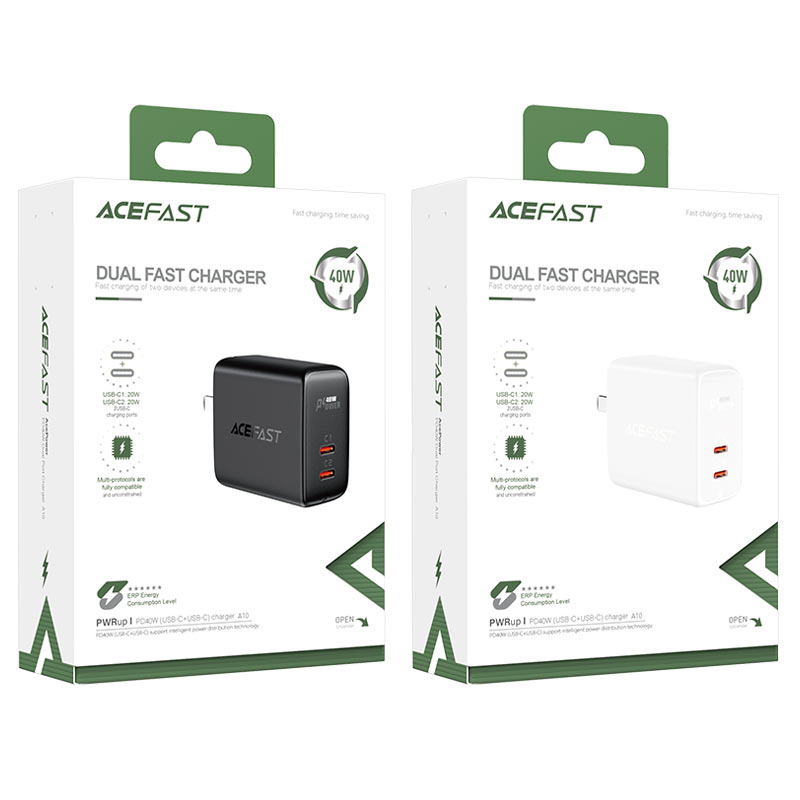 acefast a10 40w wall charger packaging