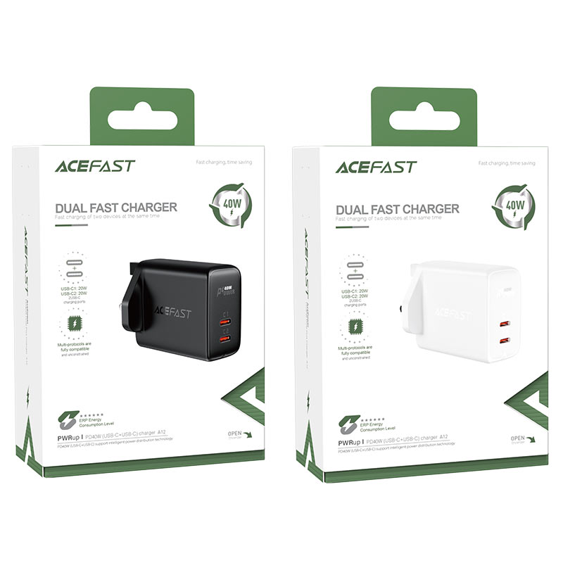 acefast a12 40w wall charger packaging