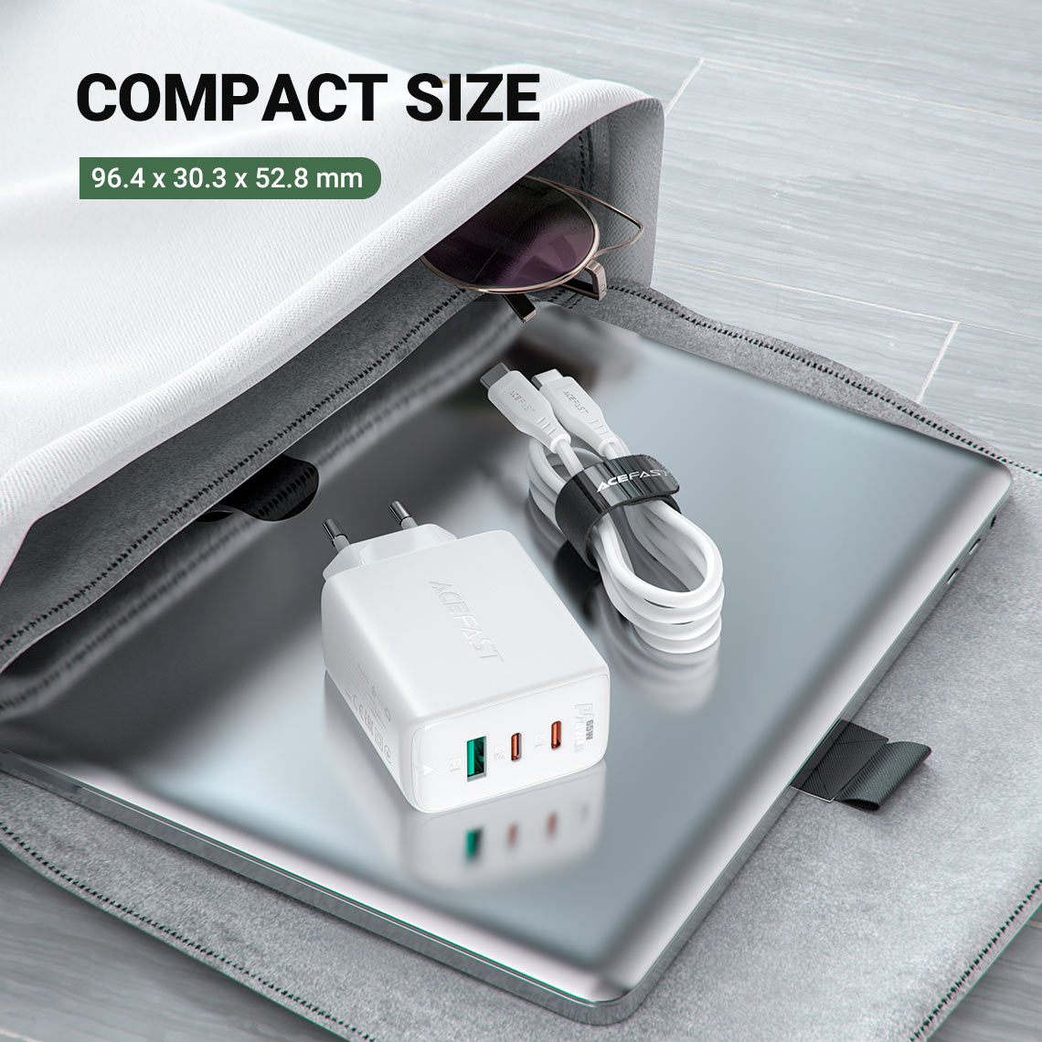 acefast a13 wall charger compact size