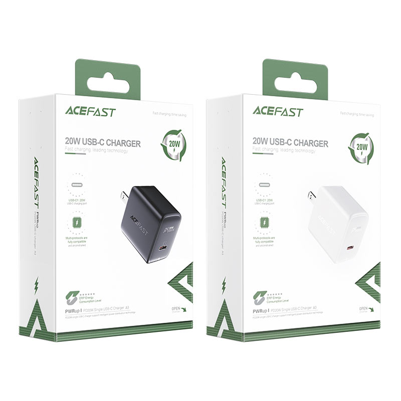 acefast a3 pd20w wall charger packages