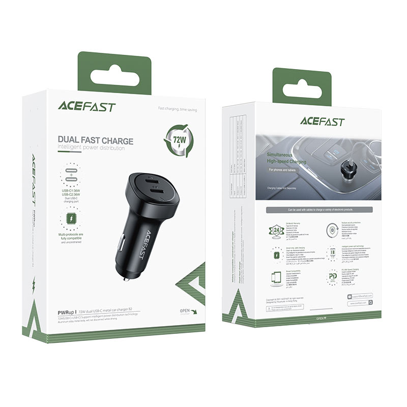 acefast b2 in car charger package