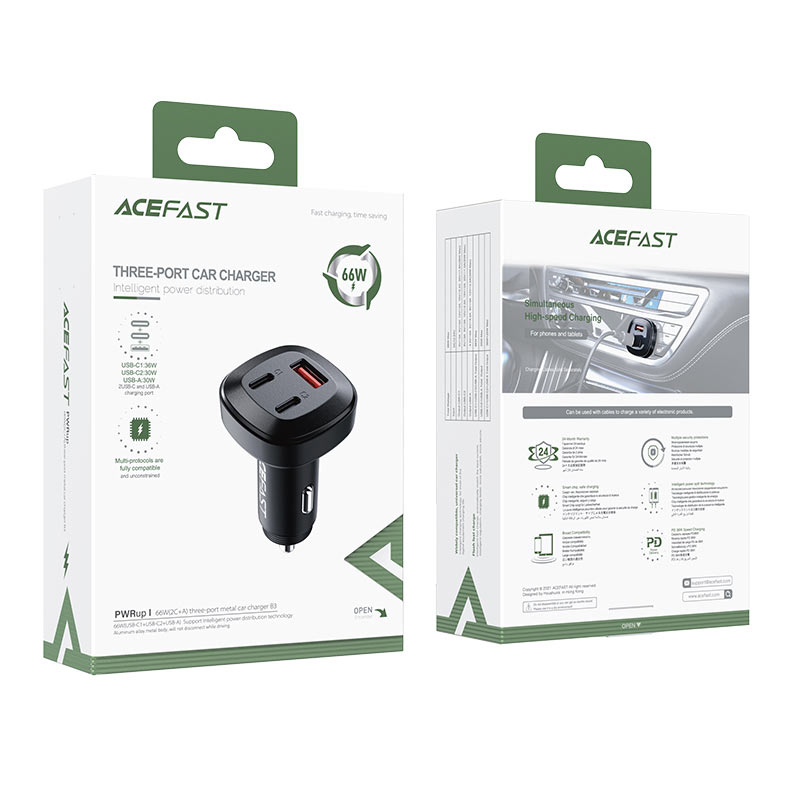 acefast b3 in car charger package