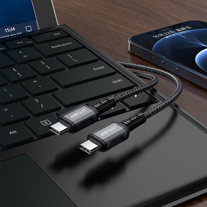 acefast c1 03 charging data cable usb c to usb c 60w overview