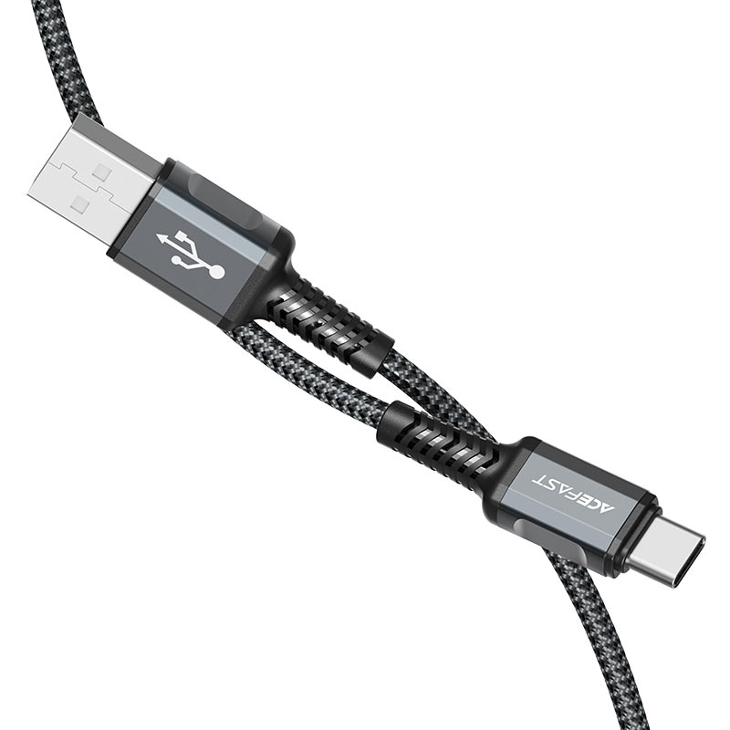 acefast c1 04 aluminum alloy charging data cable usb a to usb c flexible