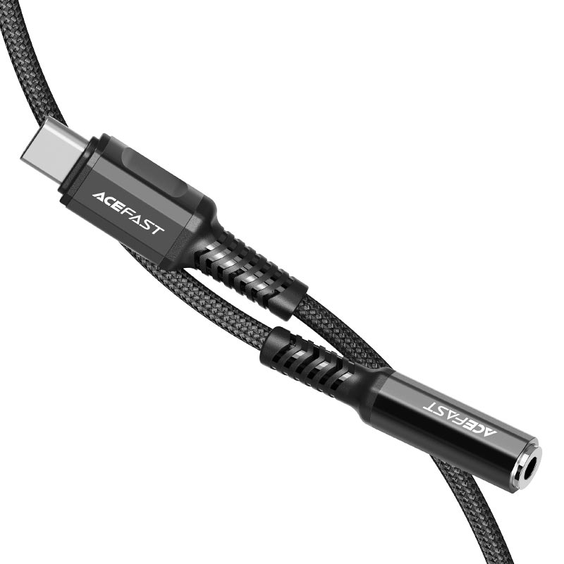 acefast c1 07 usb c to 3 5 mm aluminum alloy headphones adapter cable flexible