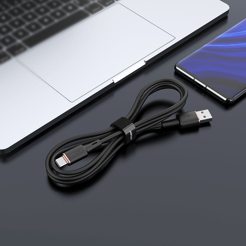 acefast c2 04 usb a to usb c zinc alloy silicone charging data cable interior