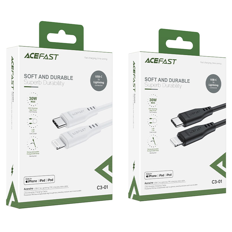 acefast c3 01 usb c to lightning tpe charging data cable package