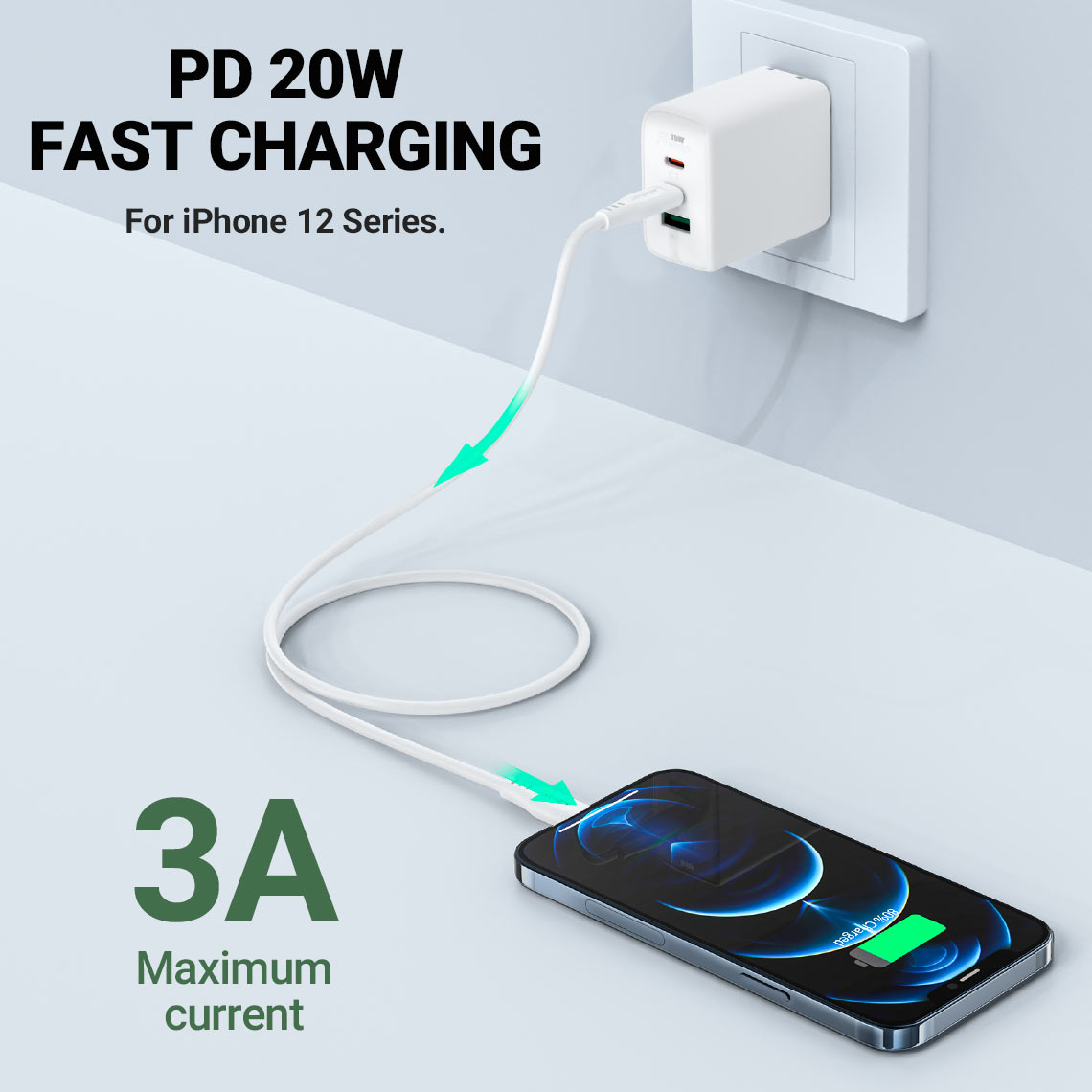 acefast c3 01 usbc to lightning charging data cable pd20w fast charging