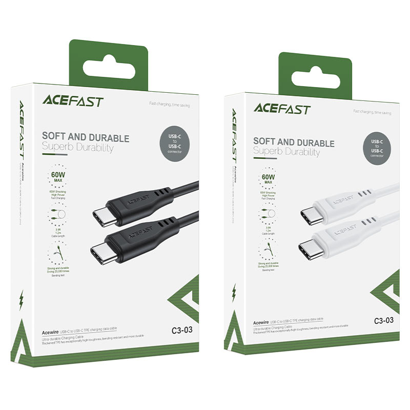 acefast c3 03 usb c to usb c tpe charging data cable package