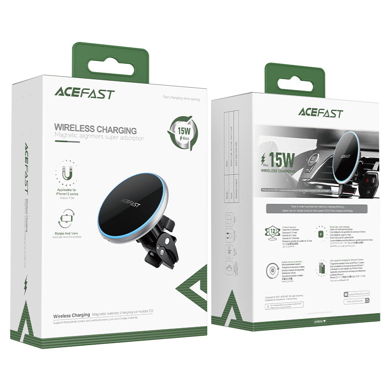 acefast d3 magnetic wireless charging car holder package