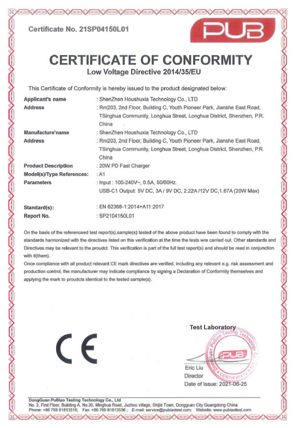 ce lvd certificate example
