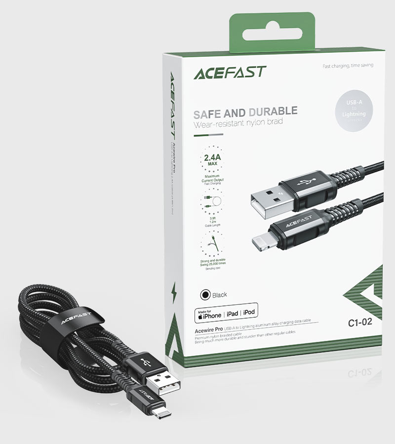 acefast c1 02 charging data cable usb a to lightning package front