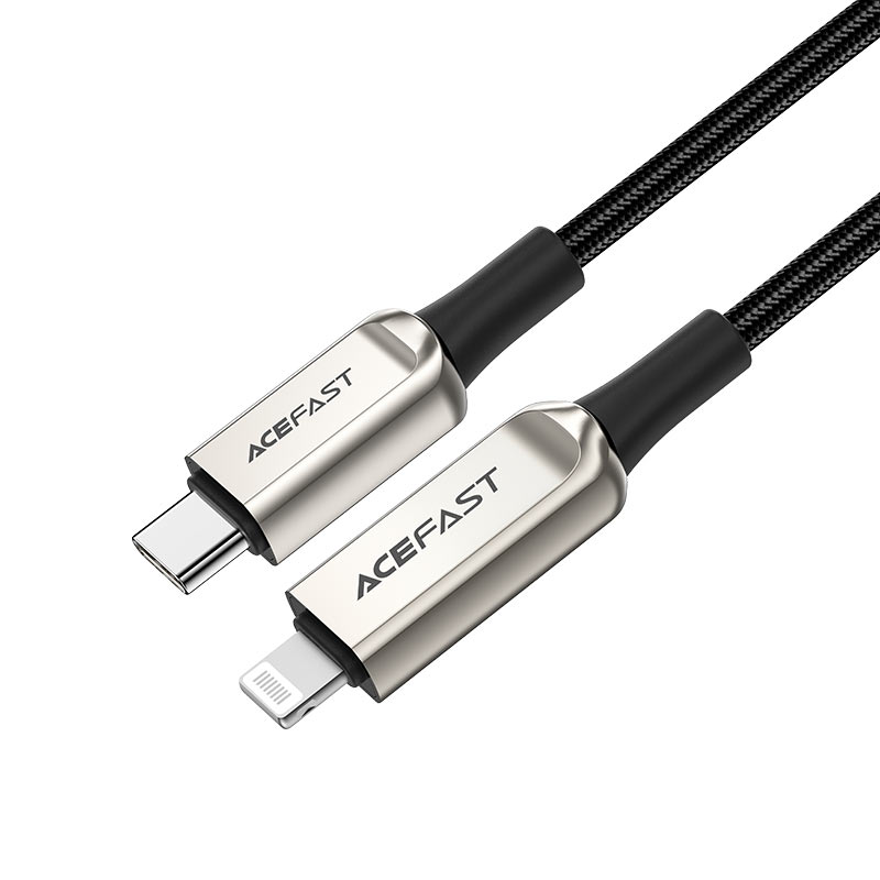 acefast c6 01 usb c to lightning braided charging data cable with digital display connectors