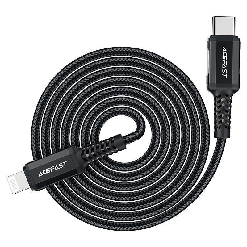 acefast c4 01 usbc to lightning aluminum alloy charging data cable braided wire