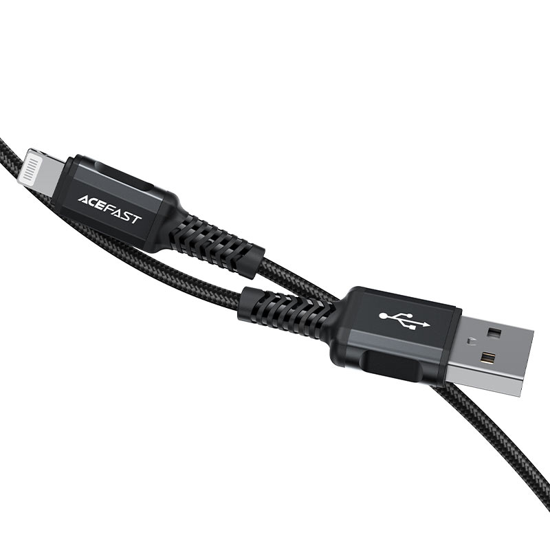 acefast c4 02 usba to lightning aluminum alloy charging data cable tail