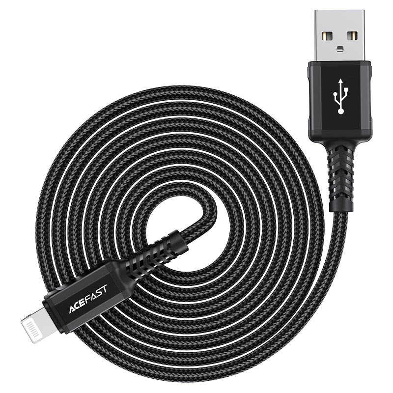 acefast c4 02 usba to lightning aluminum alloy charging data cable wire