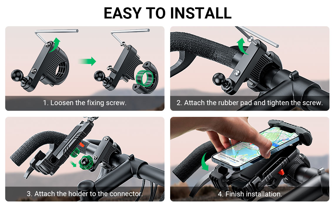 acefast d15 bicycle phone holder easy to install