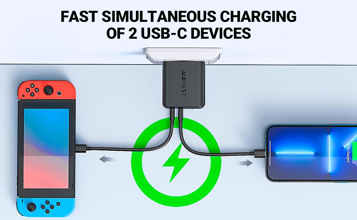 acefast a11 wall charger fast simultaneous charging