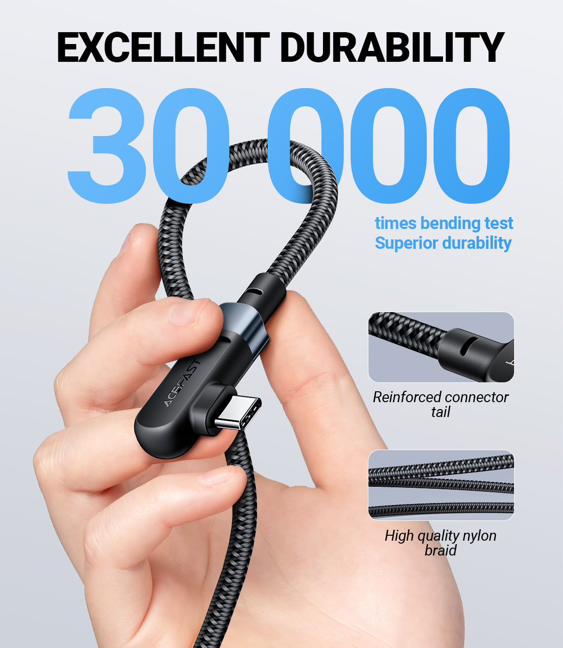 acefast c5 03 usbc to usbc 100w charging data cable excellent durability