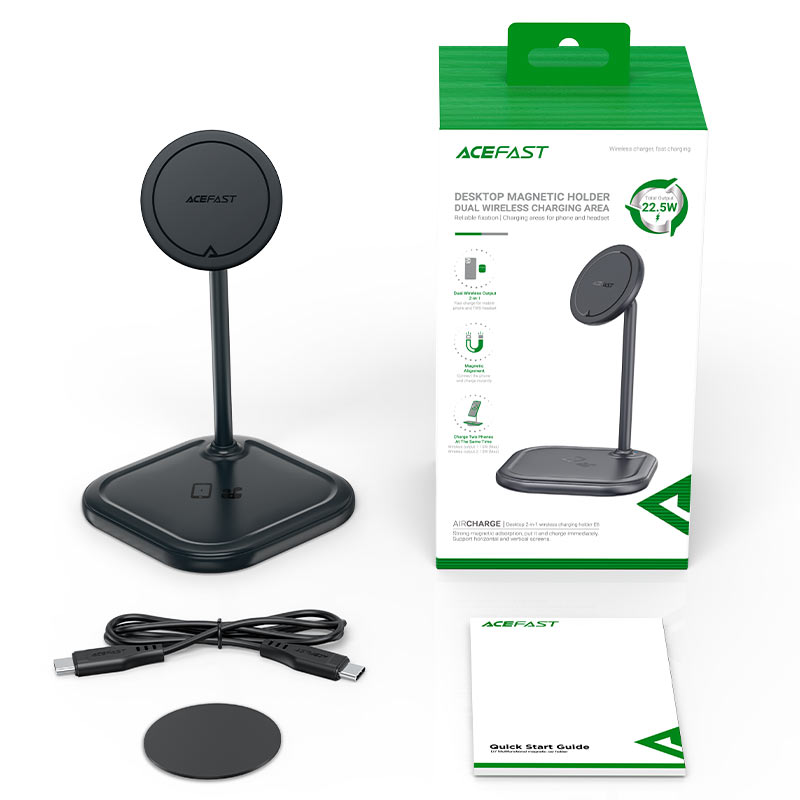 acefast e6 desktop 2in1 wireless charging holder included