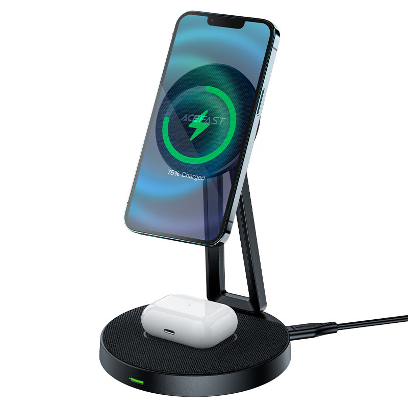 acefast e8 desktop 2in1 wireless charging holder charger