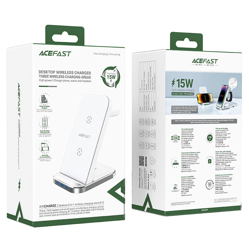 acefast e15 desktop 3in1 wireless charging stand packaging