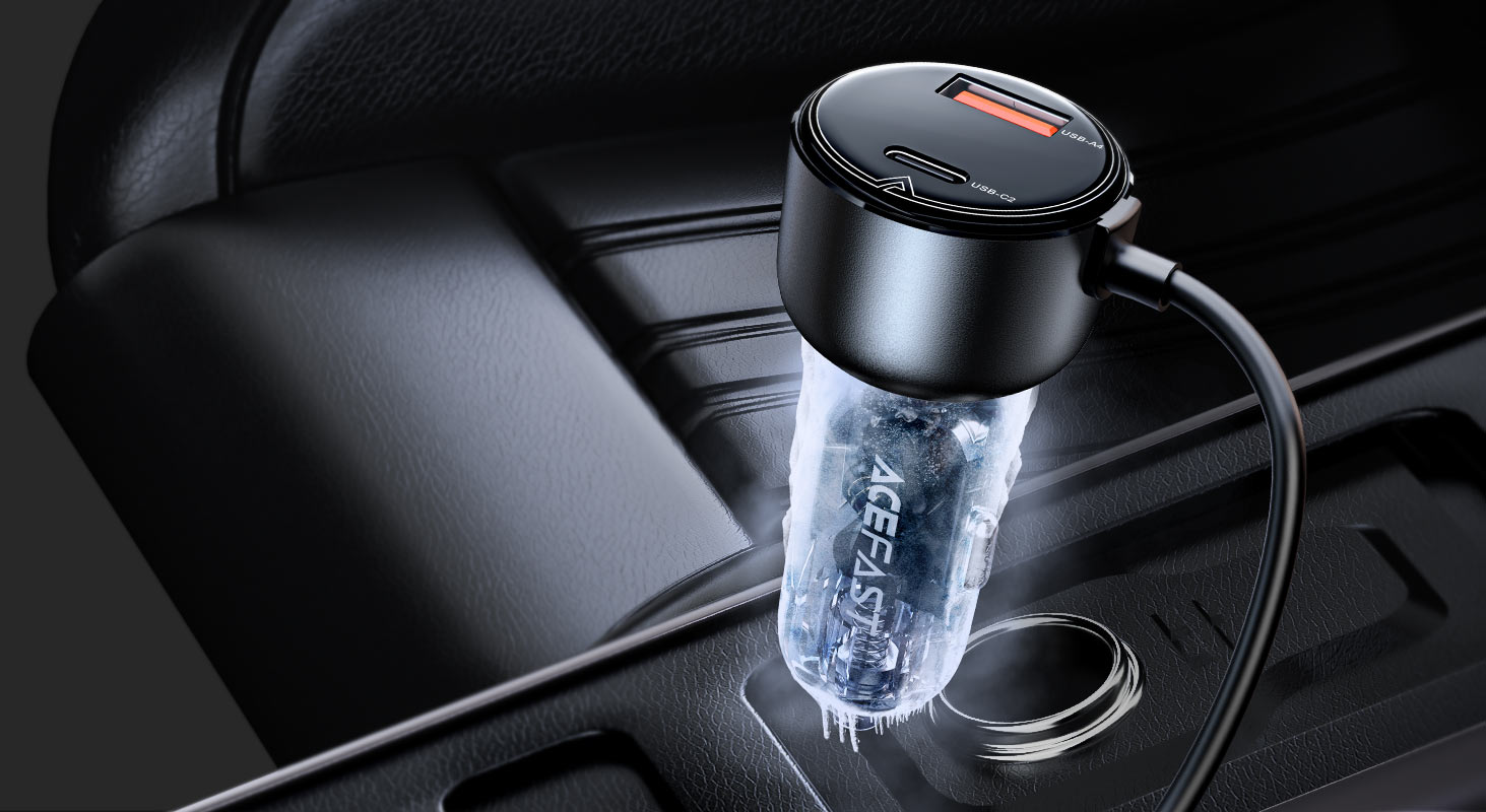 منصة شحن AceFast B11 للسيارة بثلاث منافذ USB ومنفذ USB-C + 6974316282488 + ديبارت