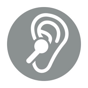 in ear design icon round