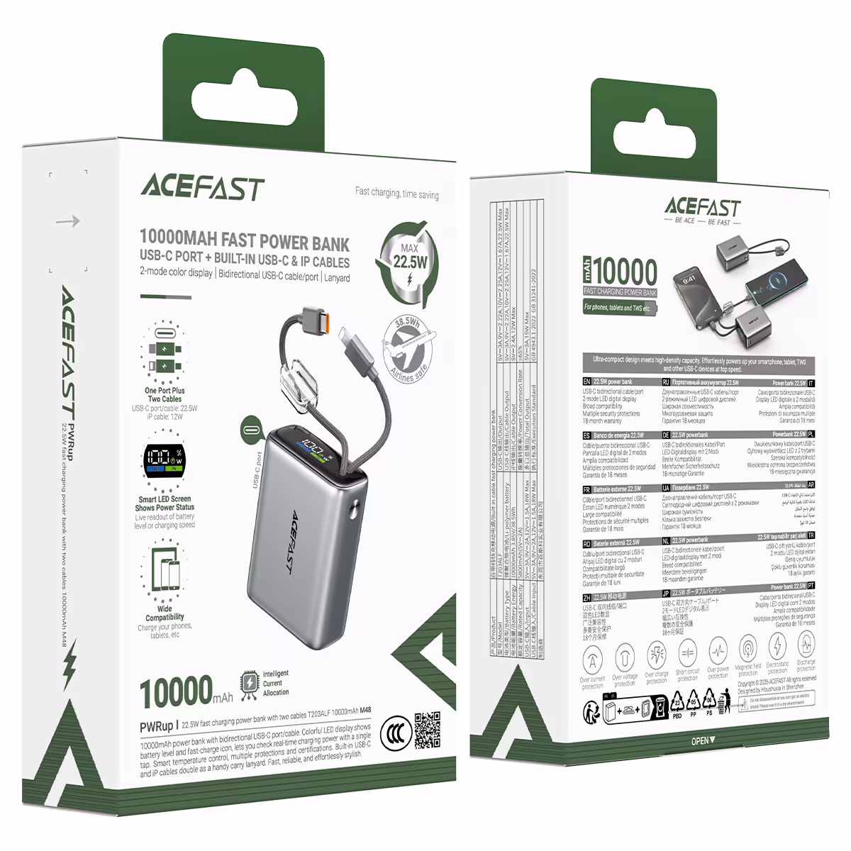 acefast m48 22 5w power bank 10k mah packaging